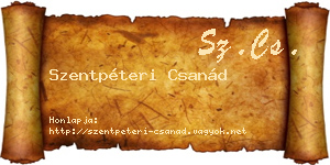 Szentpéteri Csanád névjegykártya